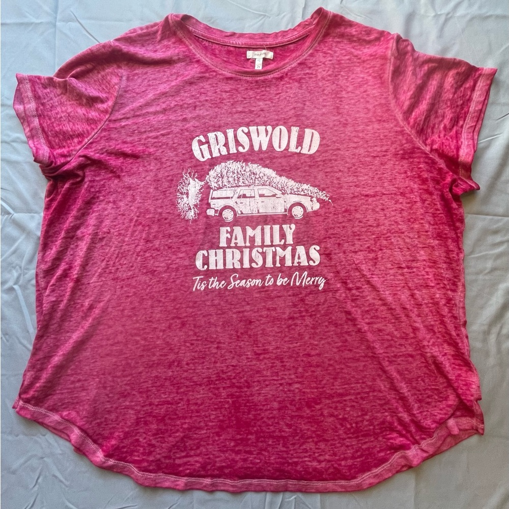 Christmas Vacation 2X "Griswold Family" Red Burnout Graphic Tee